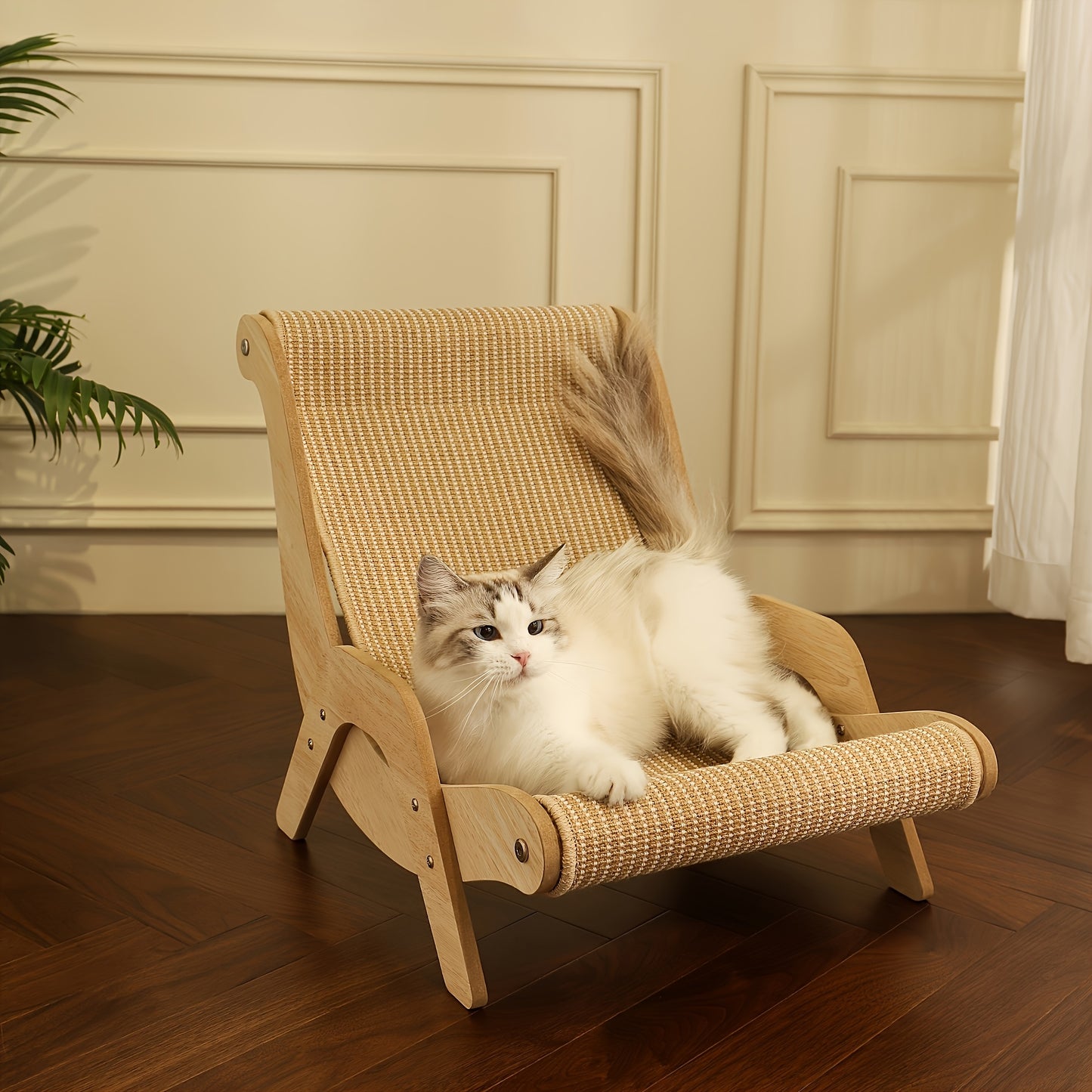 Durable Nylon Cat Sofa Bed Extra-Large Cat Hammock Lounger - Made From Durable Nylon, This All-season Comfort Sofa Bed For Cats Comes With A Scratch Pad.