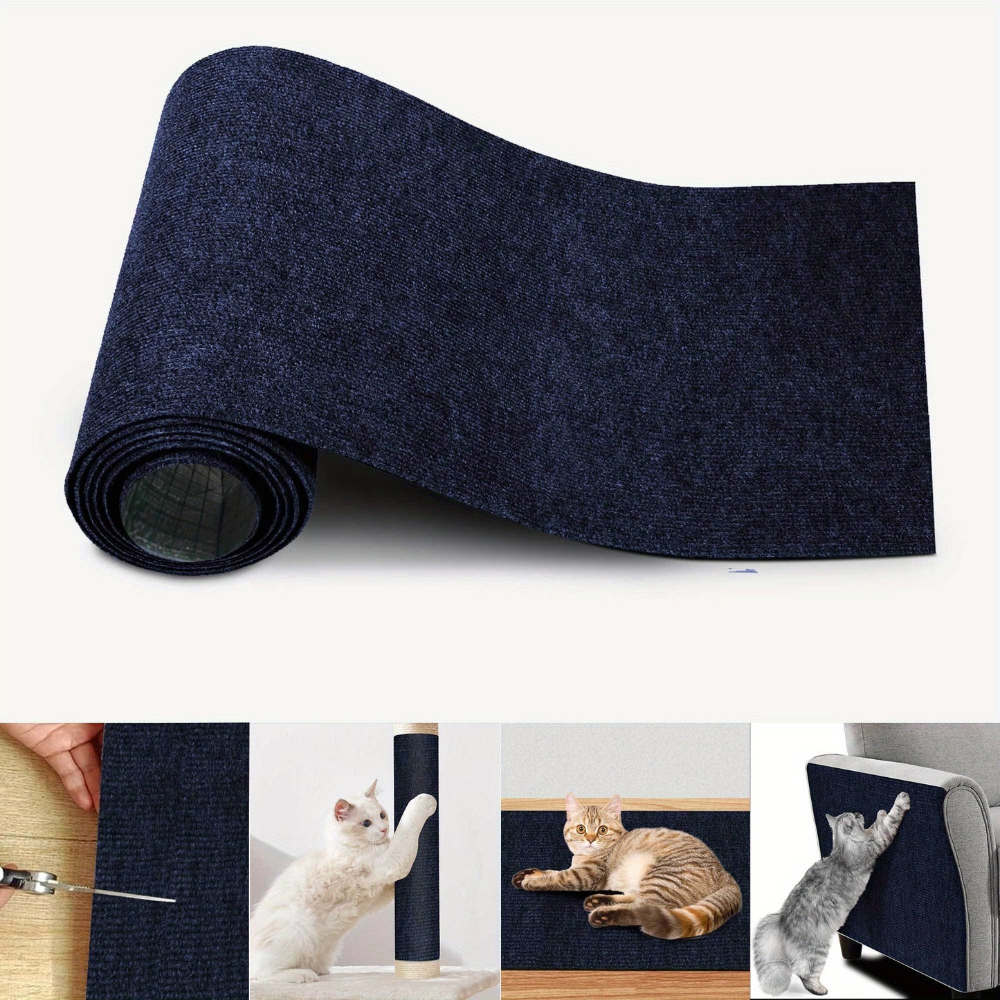 Durable Cat Scratching Pad - Self-Adhesive, Scratch-Resistant Felt Mat for Walls and Furniture, Ideal for Cats, Polyester Material - Multi-Size Pack