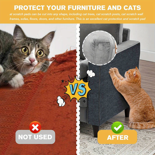 Durable Cat Scratching Pad - Self-Adhesive, Scratch-Resistant Felt Mat for Walls and Furniture, Ideal for Cats, Polyester Material - Multi-Size Pack