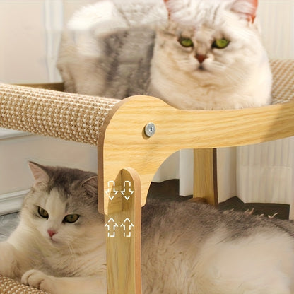Sturdy Cat Bed Sturdy Double Layer Cat Bed & Scratching Post | U-Shaped Sisal Design, Durable Construction, All-Season Use for Play & Rest, Modern Pet Furniture for Indoor Cats
