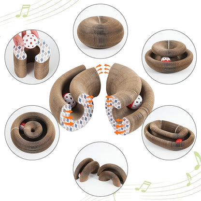 Durable Cat Scratch Board Toy Whisker Wonders Cat Scratch Board Toy, Interactive Twisted Cardboard Scratcher, Durable Feline Play and Scratch Pad for Indoor Cats, Encourages Natural Behavior